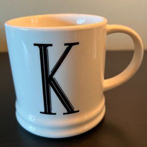 Letter "K" Monogram Initial Porcelain Cup Mug